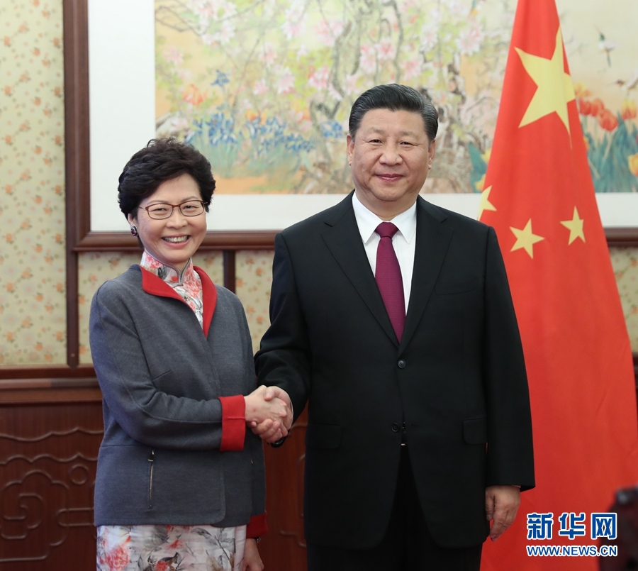 2习近平会见来京述职的林郑月娥